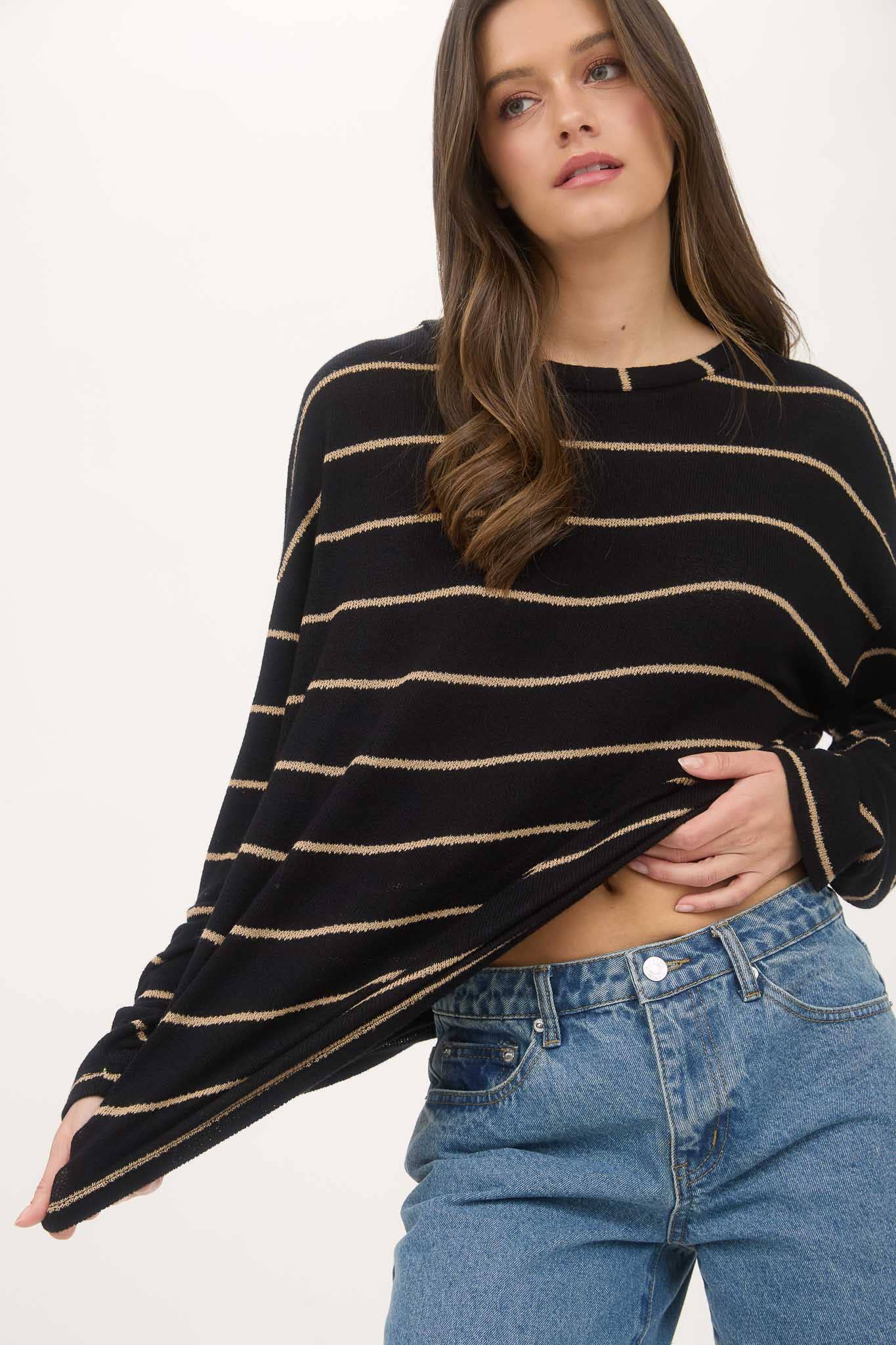 Lexi Drop Shoulder Lightweight Knit Sweater
