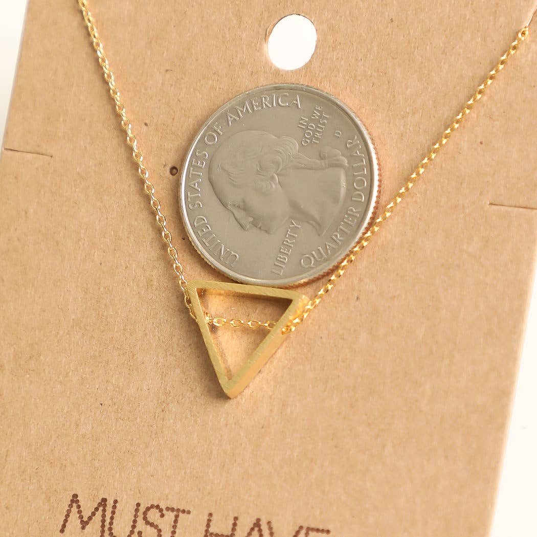 Triangle Cut Out Pendant Necklace