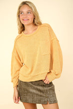 Load image into Gallery viewer, Lexi Raw Edge Knit Top - Honey
