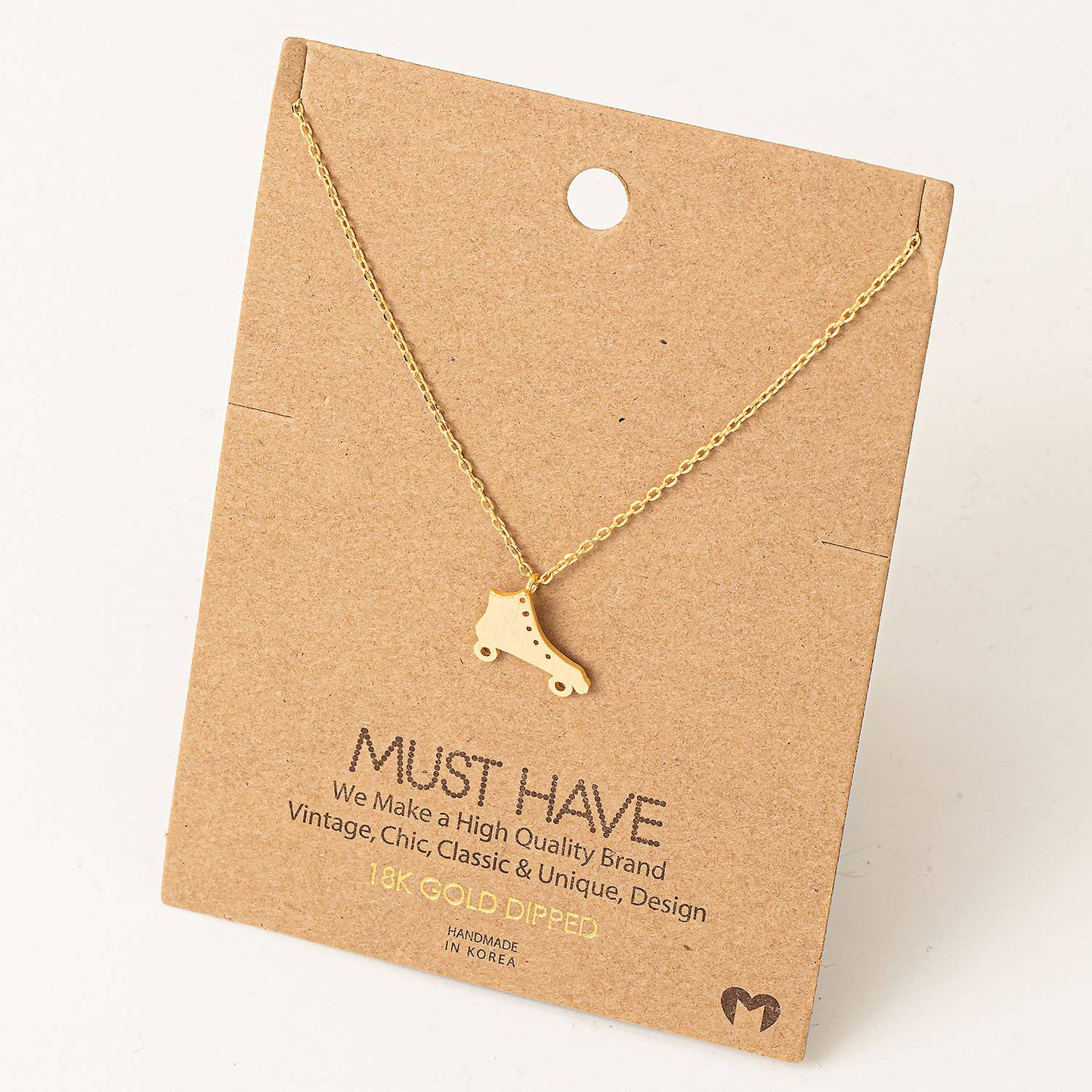 Dainty Rollerblade Pendant Necklace: G