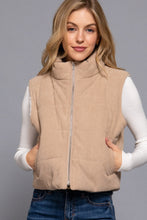 Load image into Gallery viewer, Payton Corduroy Puffer Vest With Faux Fur Inner Liner
