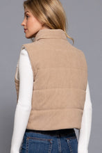 Load image into Gallery viewer, Payton Corduroy Puffer Vest With Faux Fur Inner Liner
