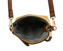 Load image into Gallery viewer, Black Crossbody Bag With Brown Strap
