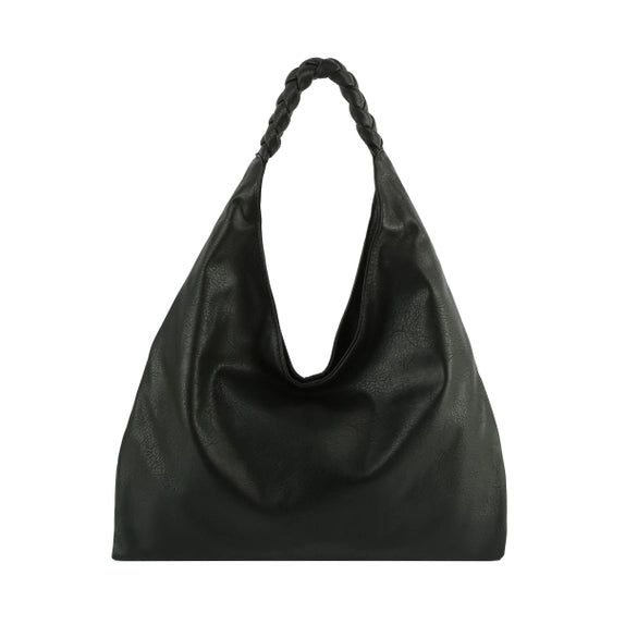 Black Top Handle Hobo Bag