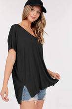 Load image into Gallery viewer, Kelsey Basic V-Neck Boxy Top in Black
