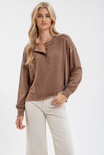 Load image into Gallery viewer, Thea Brown Henley Top
