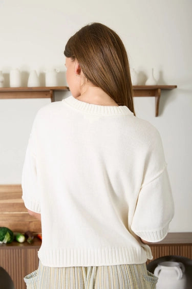 Miranda Raw Edge Knit Cardigan - Natural