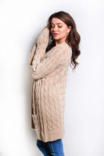 Load image into Gallery viewer, Carlee Cable Knit Open Front Cardigan
