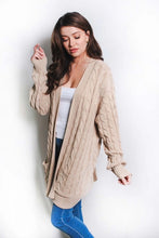 Load image into Gallery viewer, Carlee Cable Knit Open Front Cardigan
