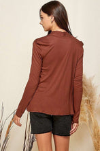 Load image into Gallery viewer, Cora Chocolate Drape Front Open Cardigan
