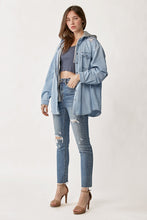 Load image into Gallery viewer, Dani Denim Button/Zip Up Hoodie
