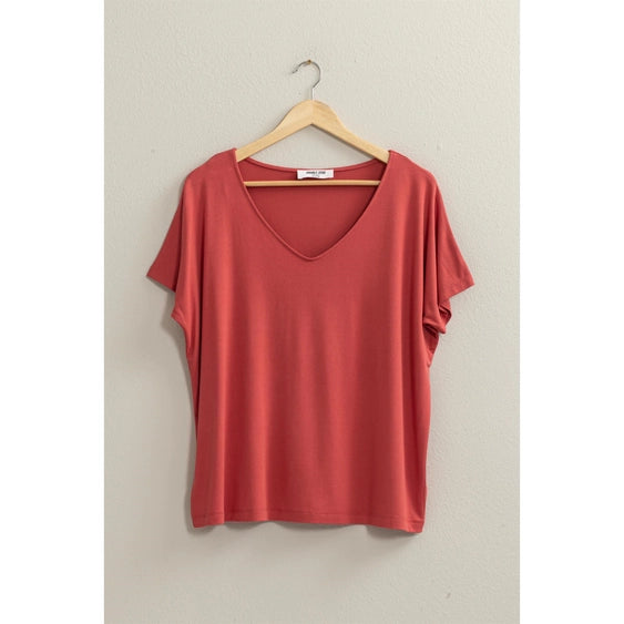 Kori Soft Dolman Vneck Tee - 3 Colors
