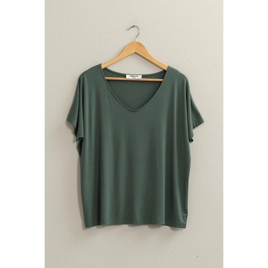 Kori Soft Dolman Vneck Tee - 3 Colors