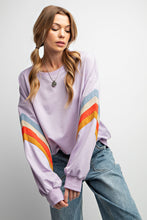 Load image into Gallery viewer, Olivia Striped Sleeve French Terry Pullover
