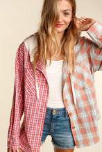 Load image into Gallery viewer, Piper Plaid Hoodie Button Down
