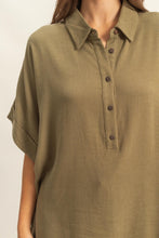 Load image into Gallery viewer, Hailey Half Placket Woven Shirt - Dark Olive
