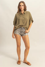 Load image into Gallery viewer, Hailey Half Placket Woven Shirt - Dark Olive
