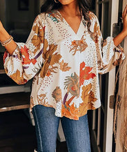 Load image into Gallery viewer, Jennifer Boho Floral Balloon Sleeve Top
