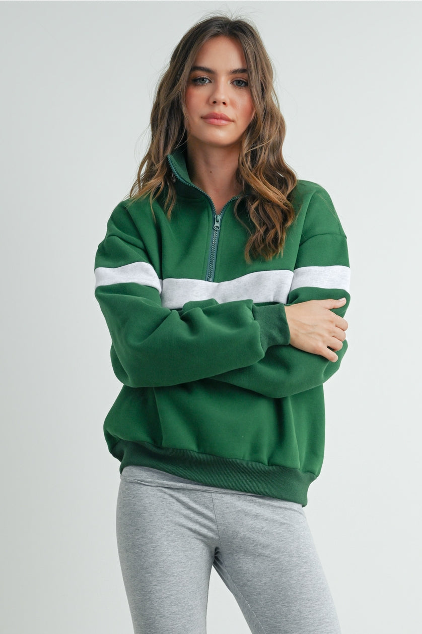 Josie Two-Toned Half Zip Sweatshirt