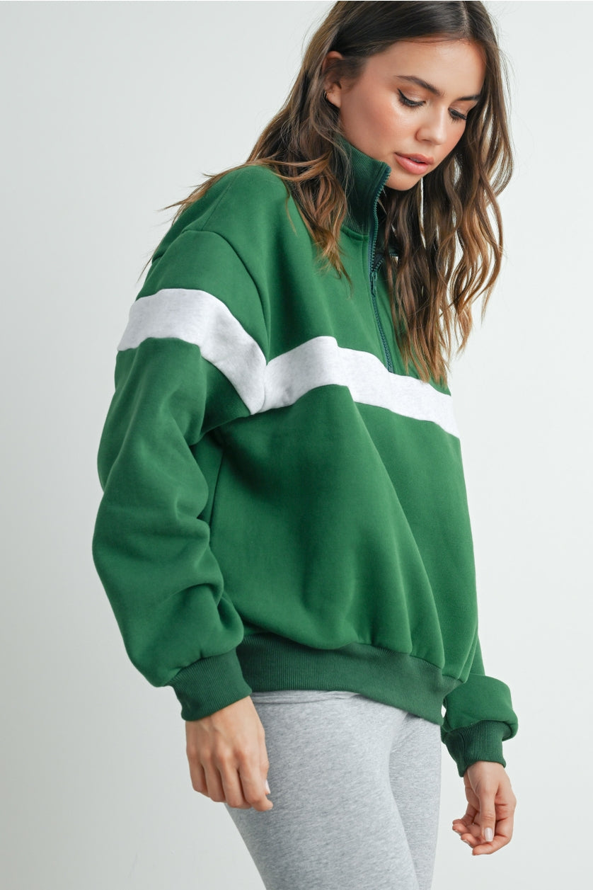 Josie Two-Toned Half Zip Sweatshirt