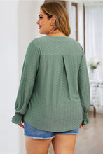 Load image into Gallery viewer, Plus Size Sage Green PointelleTop
