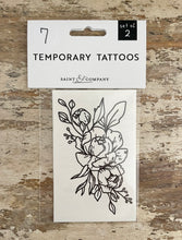 Load image into Gallery viewer, Hand Drawn Floral Temporary Tattoos 9 Designs in Sets of 2
