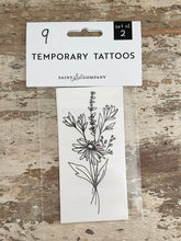 Load image into Gallery viewer, Hand Drawn Floral Temporary Tattoos 9 Designs in Sets of 2
