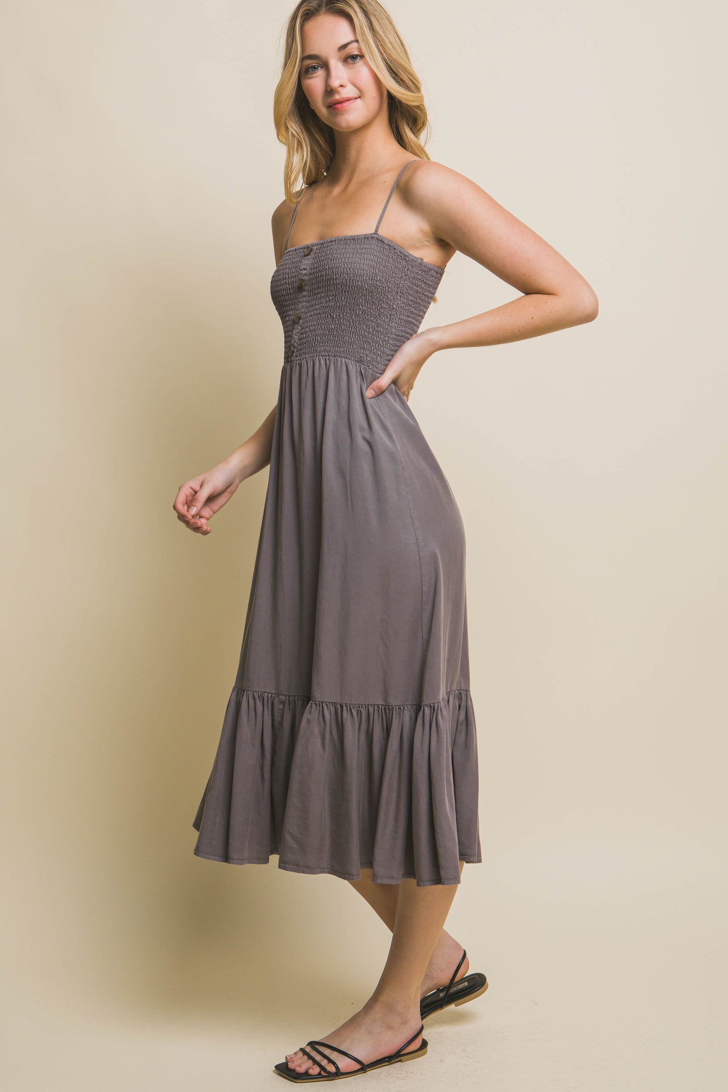 Stephanie Smocked Midi Dress