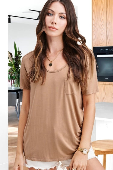 Basic Soft Pocket Tee - Mocha