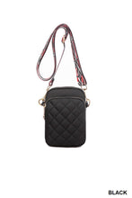 Load image into Gallery viewer, Guitar Strap Quilted Sling Bag - Black
