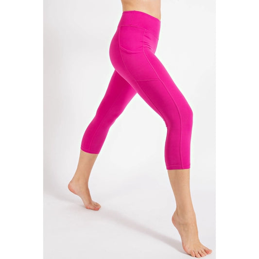 Buttery Soft Capri Leggings - Raspberry
