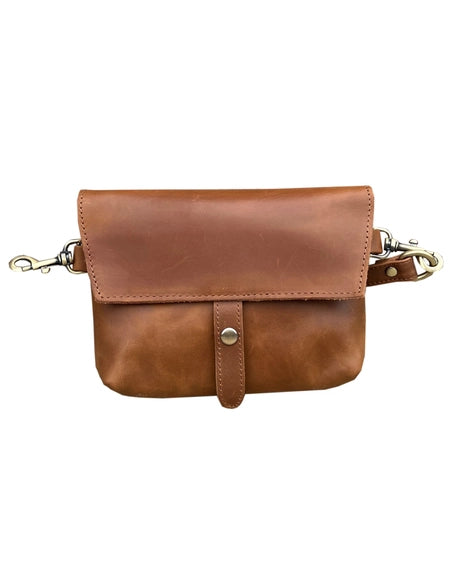 Genuine Leather Crossbody Light Brown