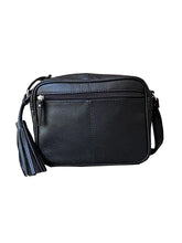 Load image into Gallery viewer, Genuine Cowhide Leather Crossbody Black
