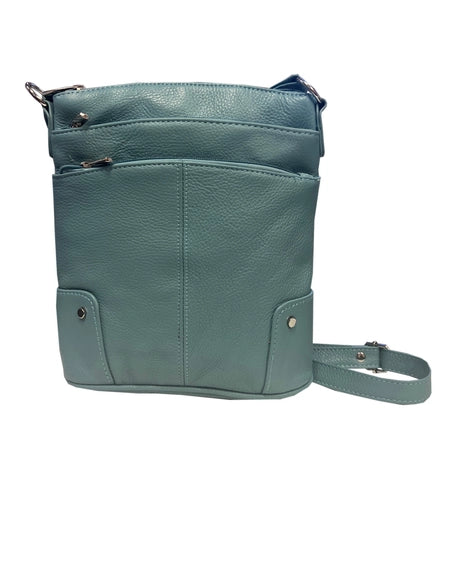 Cowhide Leather Crossbody - Blue