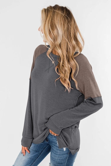 Brenna Color Block Raglan Tee (Reg and Plus Sizes)