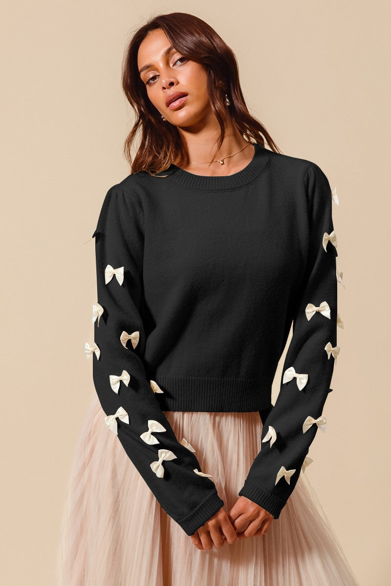 Mia Embellished Puff Sleeve Sweater