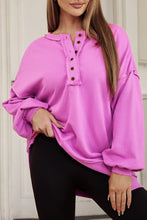 Load image into Gallery viewer, Erin Exposed Seam Henley Pullover
