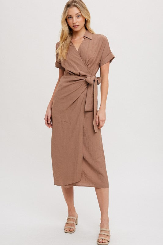 Tori Tie Front Midi Dress