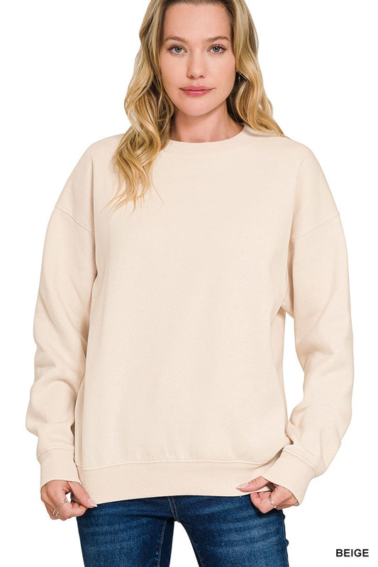 Jordan Beige Crew Neck Fleece Pullover