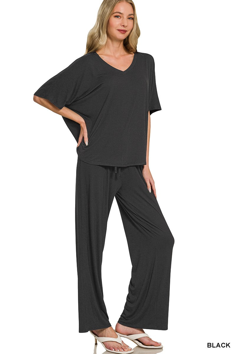 Zoey Black Travel/Loungewear Set