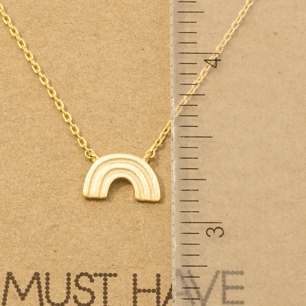 Gold Dipped Mini Metallic Rainbow Pendant Necklace: G