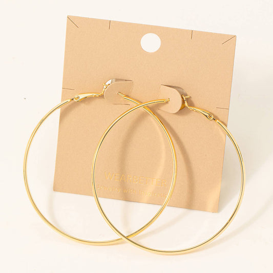 Thin Gold Hoop Earrings