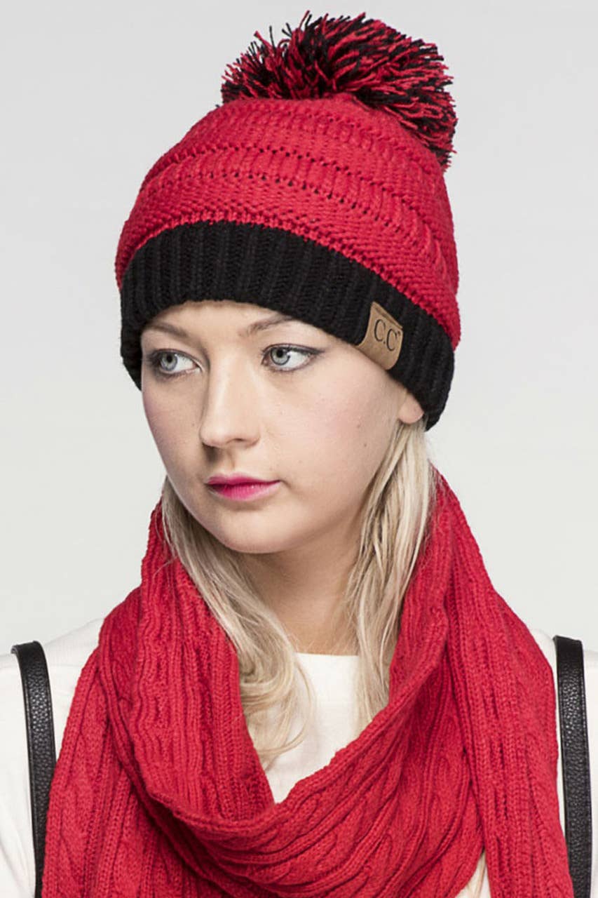 C.C Team College Color Game Day Beanie: 14. Maroon/Gold