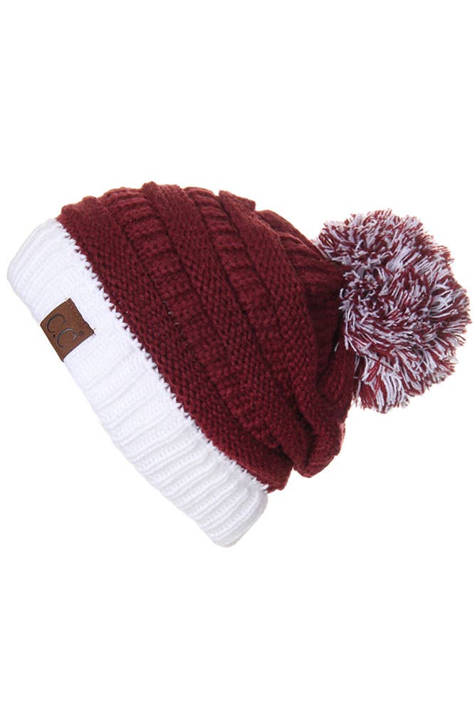 C.C Team College Color Game Day Beanie: 14. Maroon/Gold