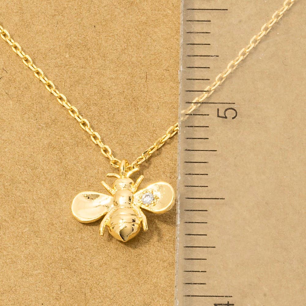 Gold Dipped Bee Pendant Necklace: G