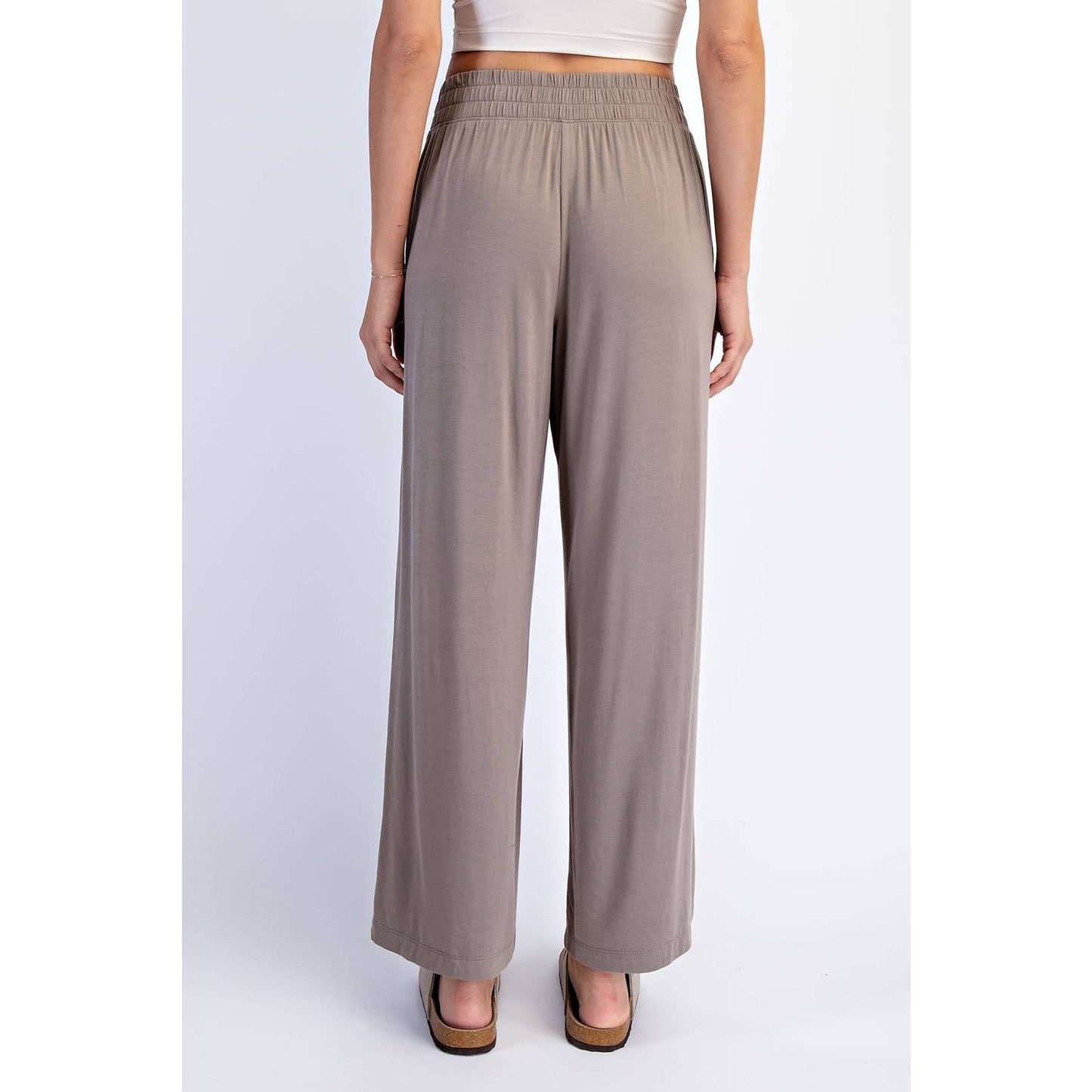 Lightweight Breathable Cropped Wide Leg Pants - Black