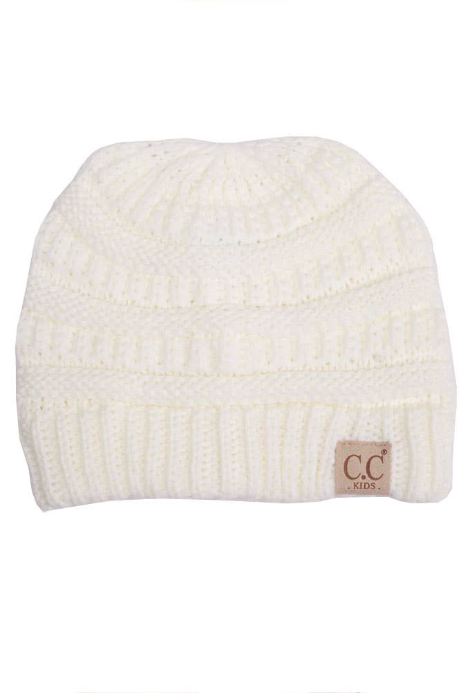 C.C Kids Solid Classic Knit Beanie: Indi Pink