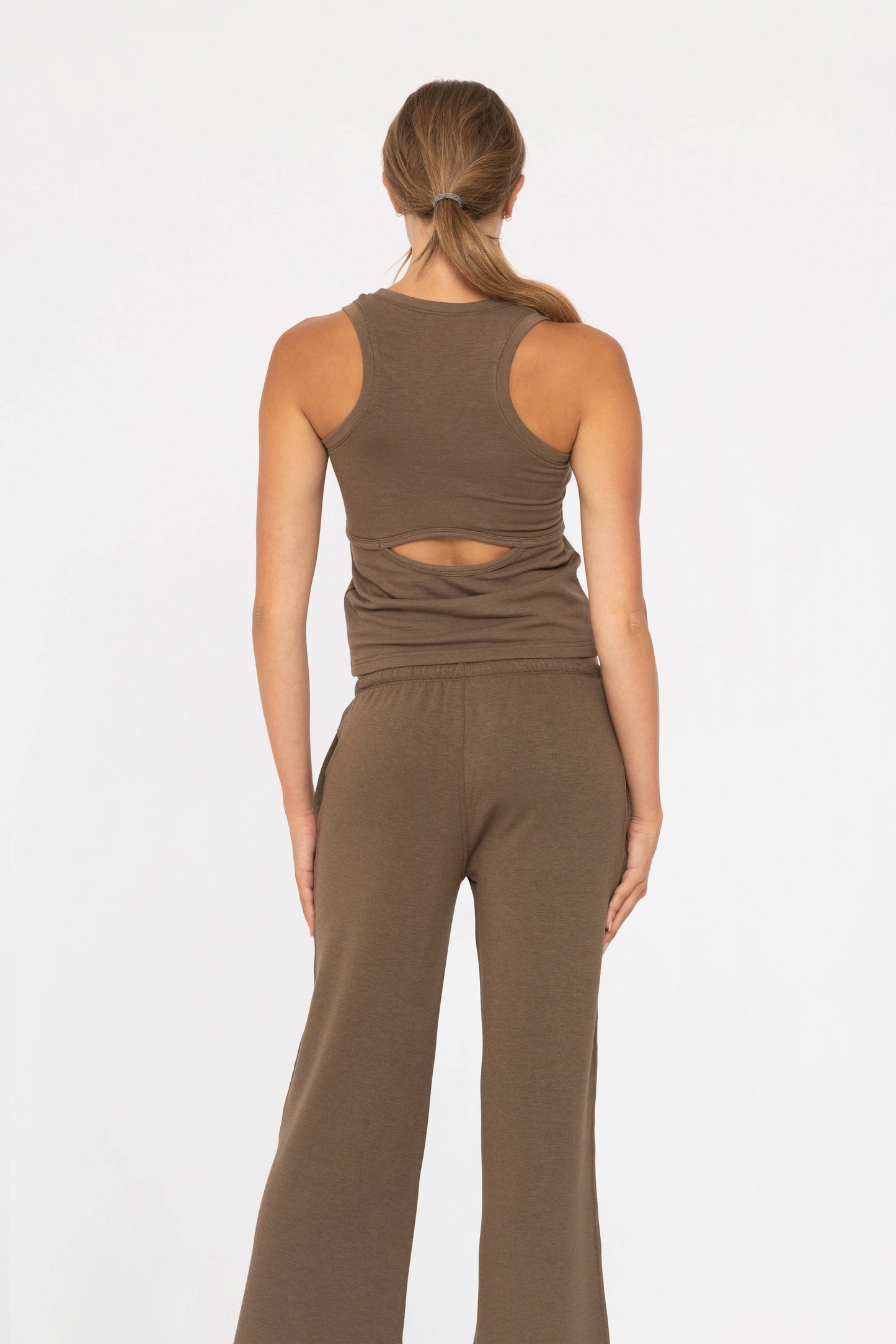 Mono B Keyhole Lounge Tank Top - Java