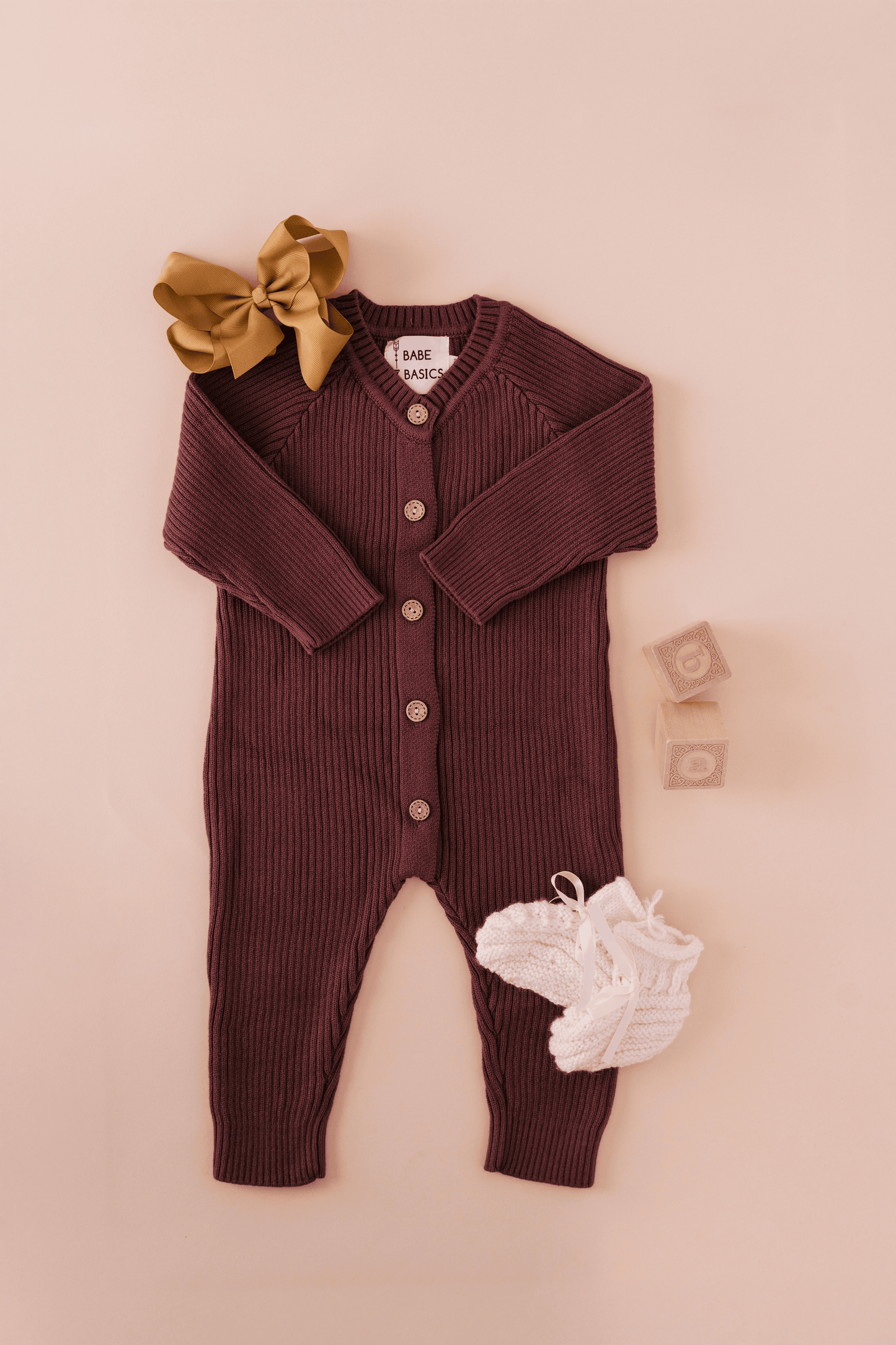 Everyday Ribbed Baby Romper: SPICED PUMPKIN / 6-12M