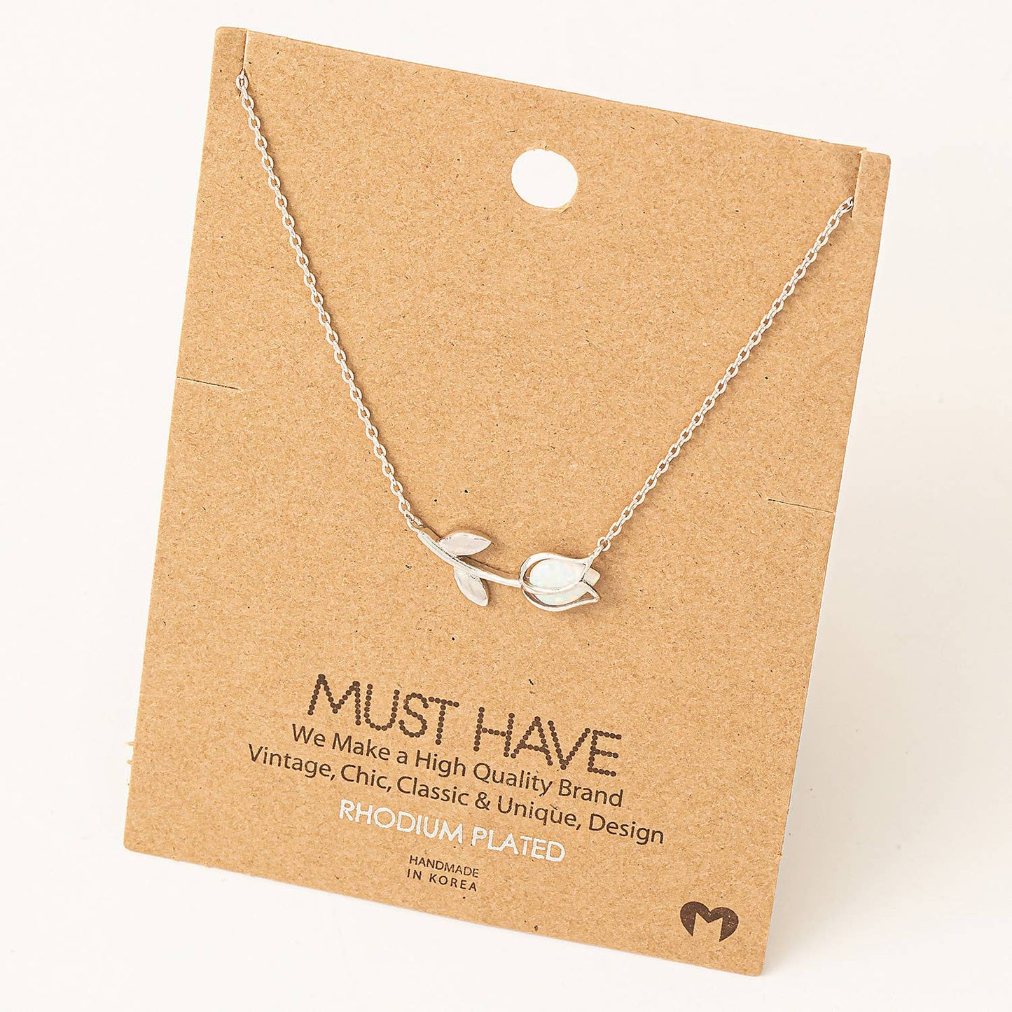 Dainty Tulip Pendant Necklace